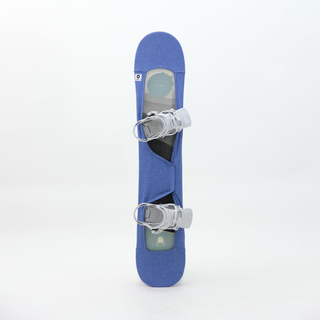 MONS For Powder Board Knit Cover スノーボード用ニットカバー ソールカバー ビンディング付けたまま ベルクロストラップ式|ファブリックソフト 通気性 伸縮性 ヘザーグレー(台湾製) /Denim Blue