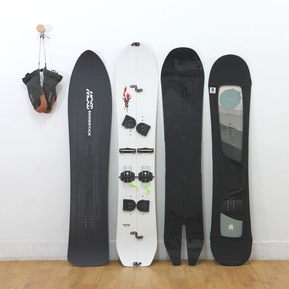 MONS For Powder Board Knit Cover スノーボード用ニットカバー ソールカバー ビンディング付けたまま ベルクロストラップ式|ファブリックソフト 通気性 伸縮性 ヘザーグレー(台湾製) /Denim Blue